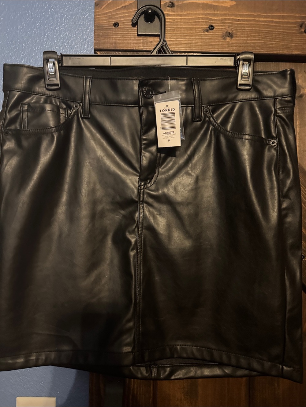 torrid Black Faux Leather Mini Skirt with Front Seam